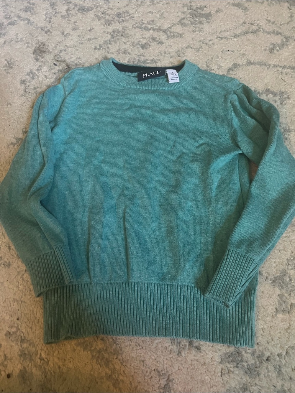 Place Teal Knit Crewneck Sweater